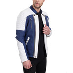 Asher Jacket // White + Blue (Euro: 48)