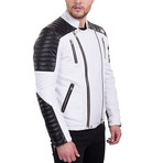 Asher Jacket // White + Black (Euro: 48)