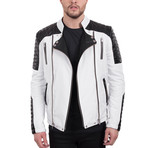 Asher Jacket // White + Black (Euro: 48)