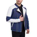 Asher Jacket // White + Blue (Euro: 48)