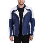 Asher Jacket // White + Blue (Euro: 48)