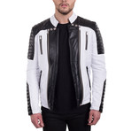 Asher Jacket // White + Black (Euro: 48)