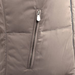 Plaid Reversible Puffer Vest // Gray (S)