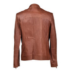 Leather Biker Jacket V2 // Light Brown (S)