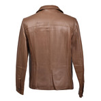 Leather Biker Jacket V1 // Light Brown (L)