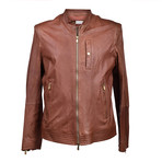 Leather Biker Jacket V2 // Light Brown (M)