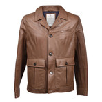 Leather Biker Jacket V1 // Light Brown (XL)