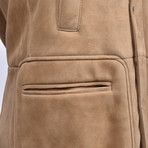 Fur Lined Suede Parka Coat // Tan (XS)