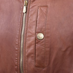 Leather Biker Jacket V2 // Light Brown (XL)