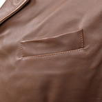 Leather Biker Jacket V1 // Light Brown (M)