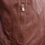 Leather Biker Jacket V2 // Light Brown (2XL)