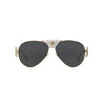 Men's Baroque Medusa Pilot Sunglasses // White