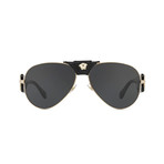 Men's Baroque Medusa Pilot Sunglasses // Black