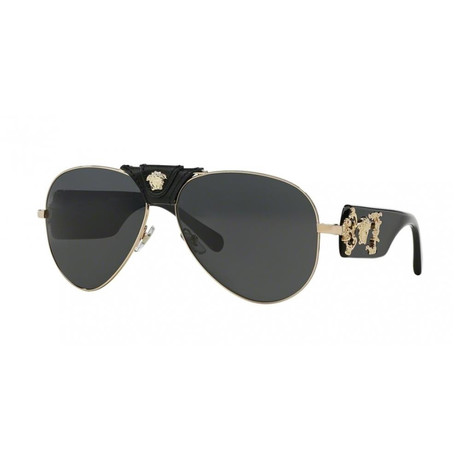 Men's Baroque Medusa Pilot Sunglasses // Black