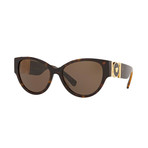 Women's Asian Fit Medusa Cat Eye Sunglasses // Havana Brown