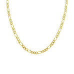 Hollow 14K Gold Thick Figaro 3+1 Link Chain Necklace // 4mm (18")