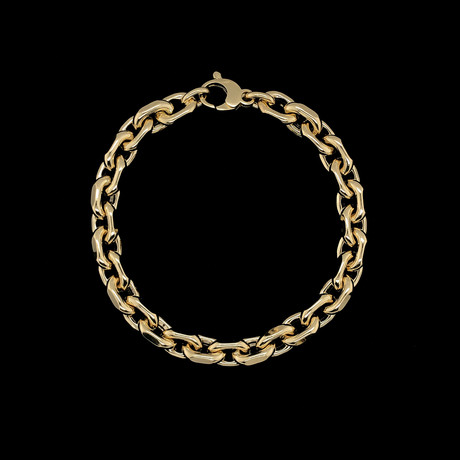 Solid 14K Gold Thick Round Cable Link Bracelet