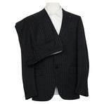 Pinstripe Suit Jacket + Pants // Black (Euro: 46)