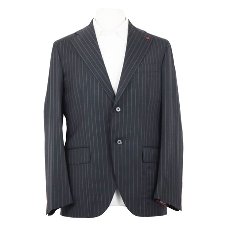 Pencil Stripe Suit Jacket + Pants // Gray (Euro: 46)