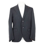 Pencil Stripe Suit Jacket + Pants // Gray (Euro: 52)