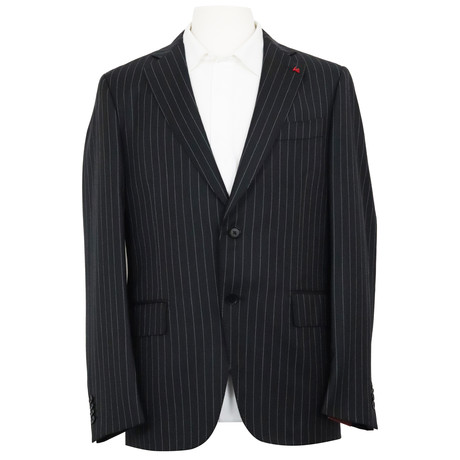 Pinstripe Suit Jacket + Pants // Black (Euro: 46)