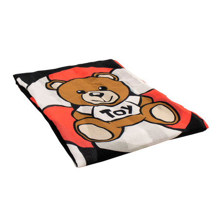 Moschino // Women's Chiffon Logo Designer Print Pareo Scarf // Black (Black)