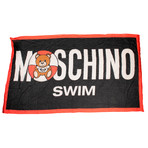 Moschino // Women's Chiffon Logo Designer Print Pareo Scarf // Black (Black)