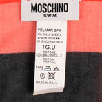 Moschino // Women's Chiffon Logo Designer Print Pareo Scarf // Black (Black)