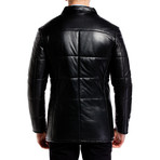 Quilted Leather Jacket // Black (XL)