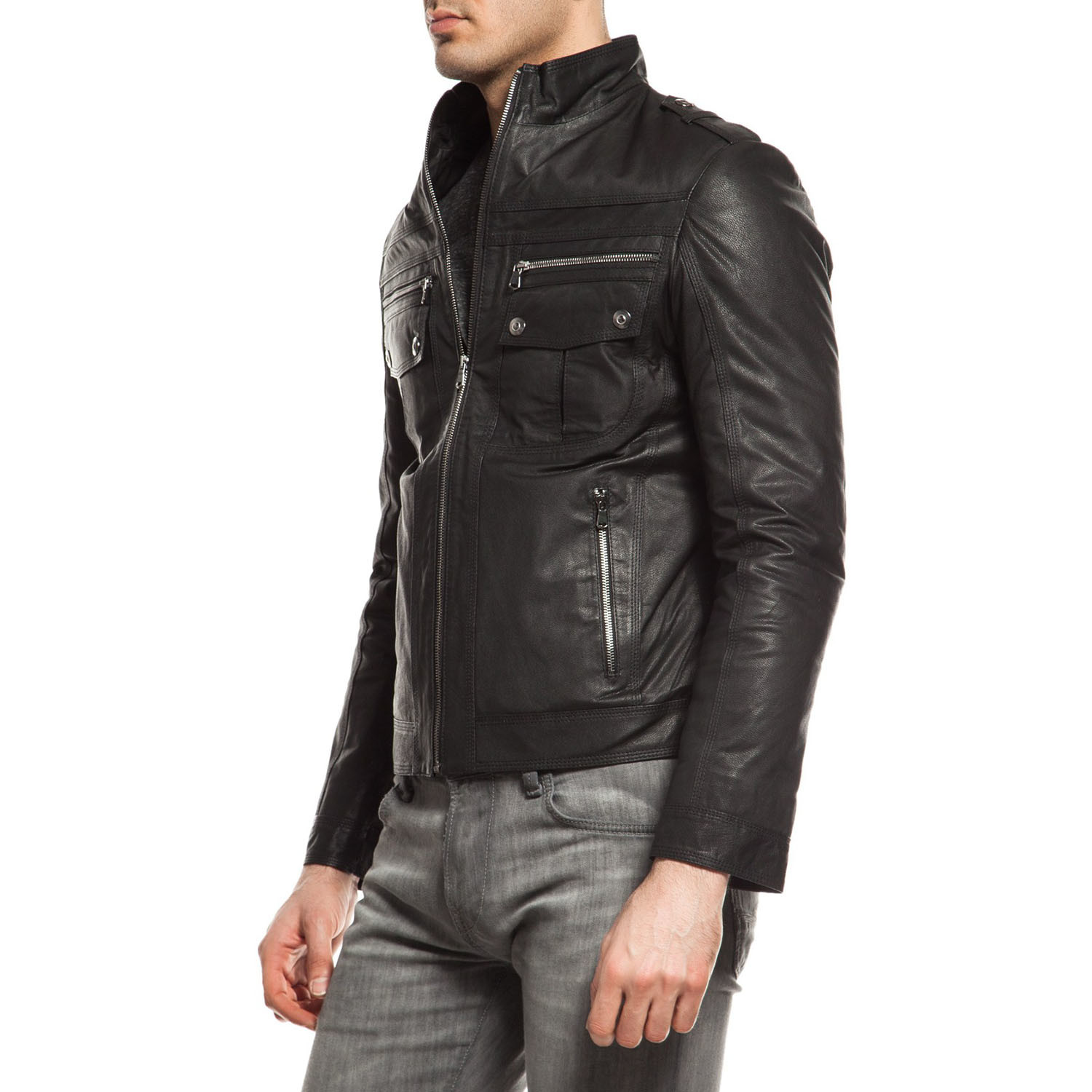 Tony Leather Jacket // Black (M) - O&J DAY FOREIGN TRADE LTD - Touch of ...