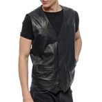Cowboy Leather Vest // Black (XL)