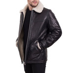 Fur Leather Jacket // Black (S)