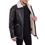 Fur Leather Jacket // Black (XL)