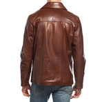 Sleek Leather Jacket // Tobacco (2XL)