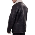 Fur Leather Jacket // Black (XS)