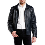 Anotnio Leather Jacket // Dark Blue (XL)