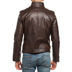 Tony Leather Jacket // Brown (4XL)