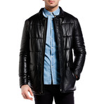 Quilted Leather Jacket // Black (S)
