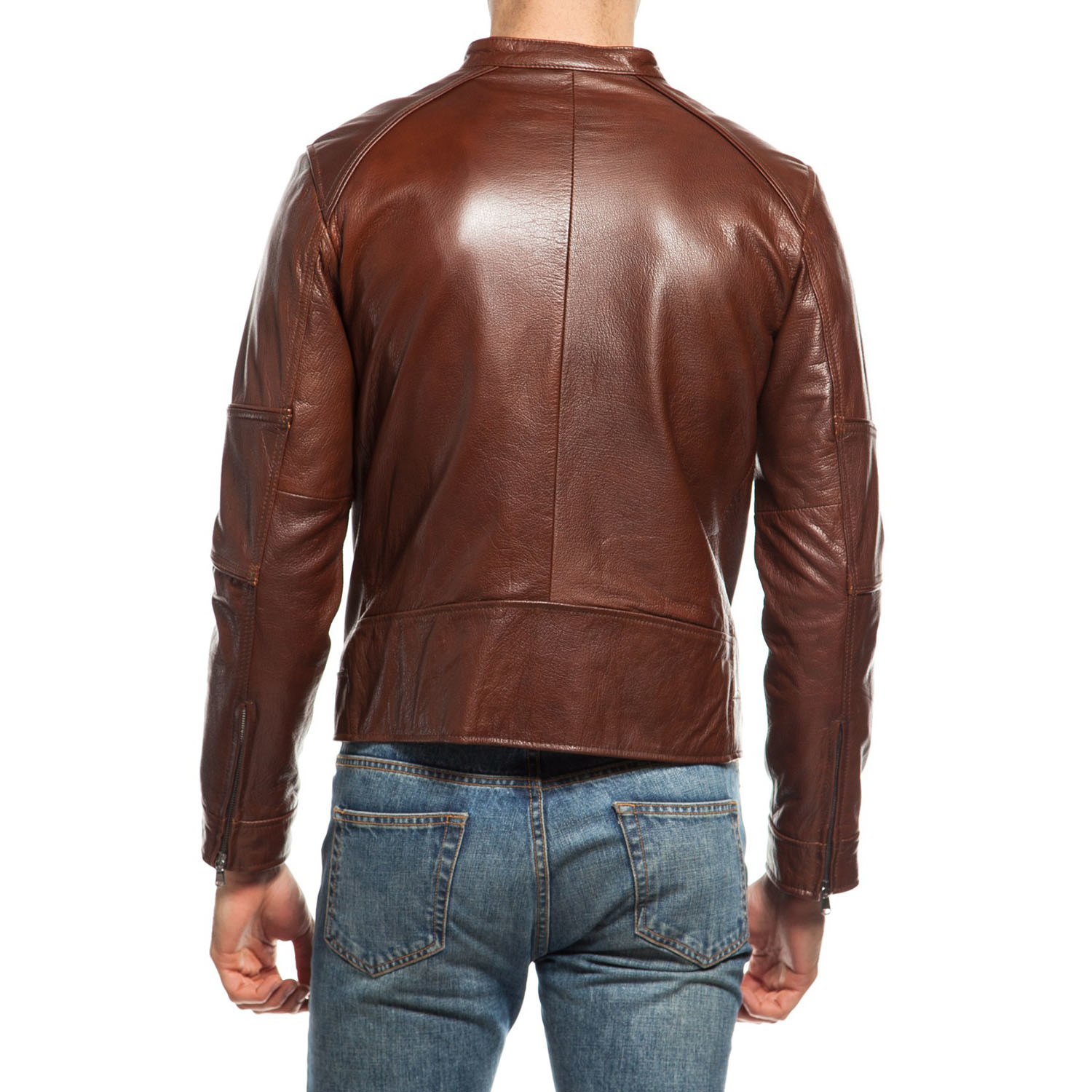 Double Zip Leather Jacket // Tobacco (3XL) - DGC - Touch of Modern