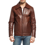 Sleek Leather Jacket // Tobacco (2XL)