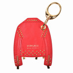 Gianni Versace // Leather Jacket Key Chain // Red