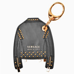 Gianni Versace // Leather Jacket Key Chain // Black