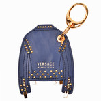 Gianni Versace // Leather Jacket Key Chain // Blue