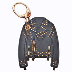 Gianni Versace // Leather Jacket Key Chain // Black