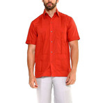 Classic Guayabera Short-Sleeve Shirt // Rust (M)