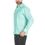 Stylish Guayabera Long-Sleeve Shirt // Mint (XL)