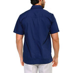 Classic Guayabera Short-Sleeve Shirt // Navy (M)