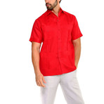 Classic Guayabera Short-Sleeve Shirt // Red (XL)