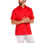 Classic Guayabera Short-Sleeve Shirt // Red (XL)