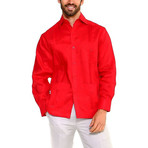 Classic Guayabera Long-Sleeve Shirt // Red (XL)